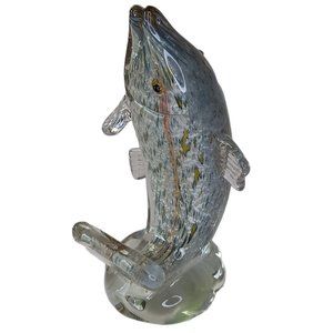 Vinci  by Dynasty Gallery Art Glass Trout Fish Decor Paperweight